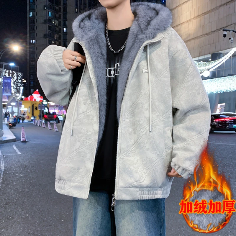 2025年冬季新款加绒加厚棉服男士宽松痞帅气青年保暖棉袄潮流外套