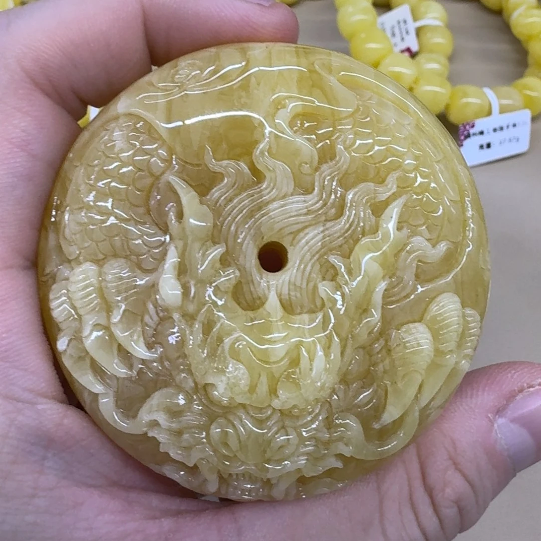 琥珀未镶嵌手链精工雕刻