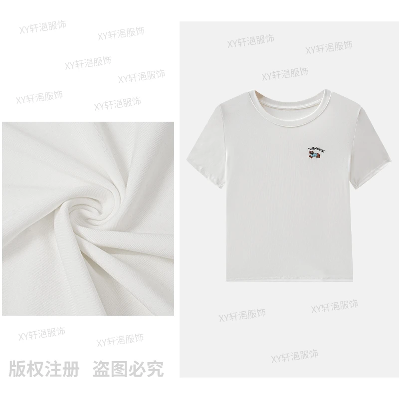 |奢柔垂感|莱赛尔天丝 T|腊肠狗精致刺绣|夏日高质感通勤短袖 T