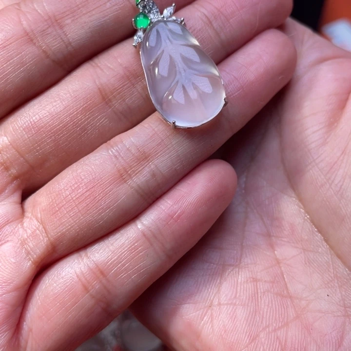 石英质玉银S925镶嵌颈饰