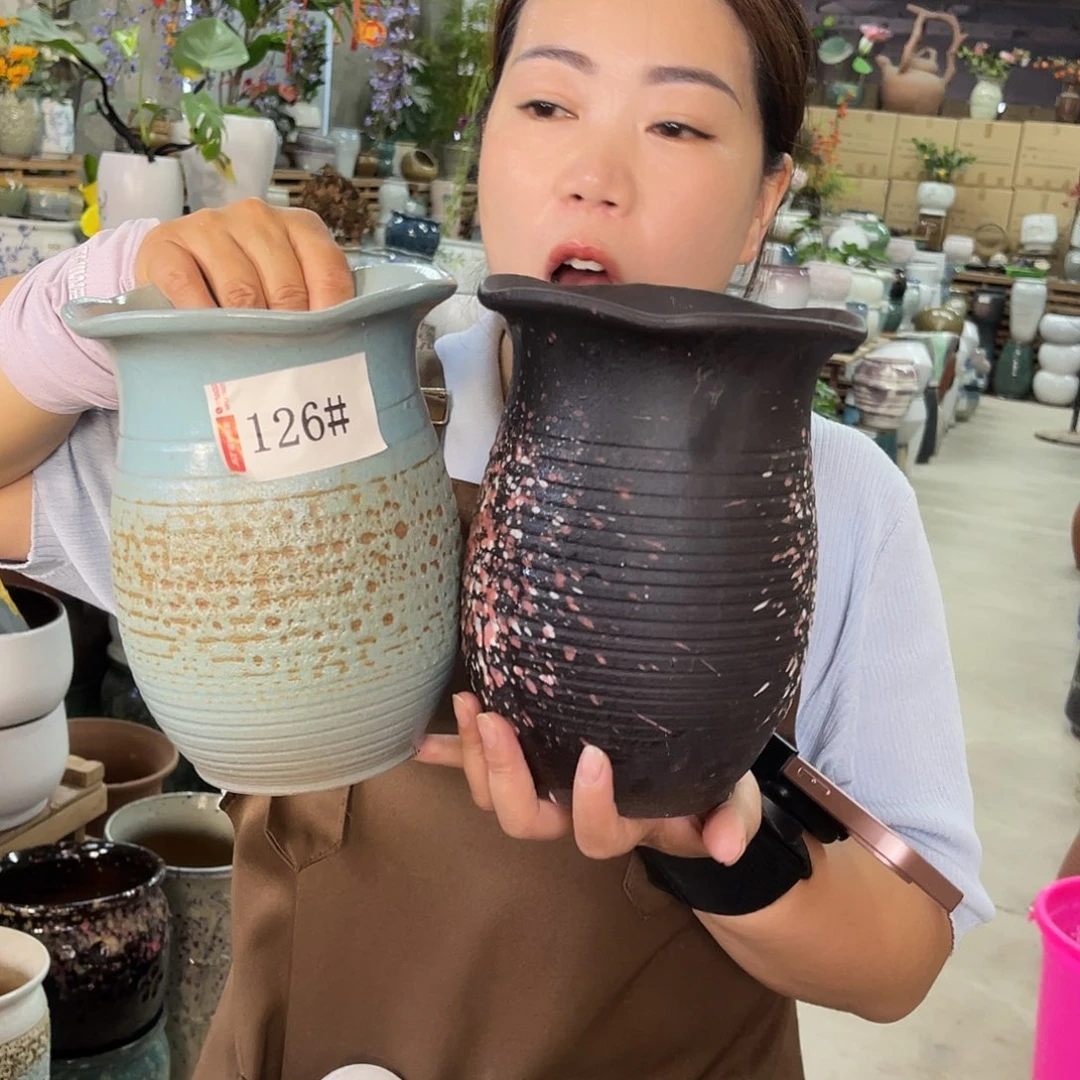 紫砂花盆高度20口径15厘米