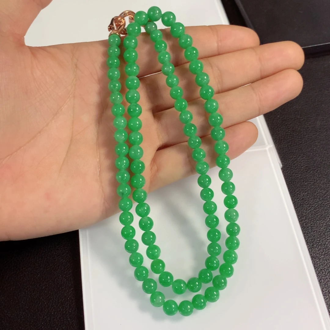 翡翠未镶嵌颈饰项链