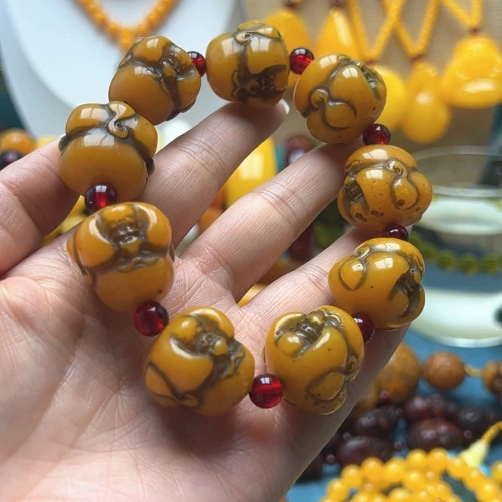 琥珀未镶嵌颈饰手串