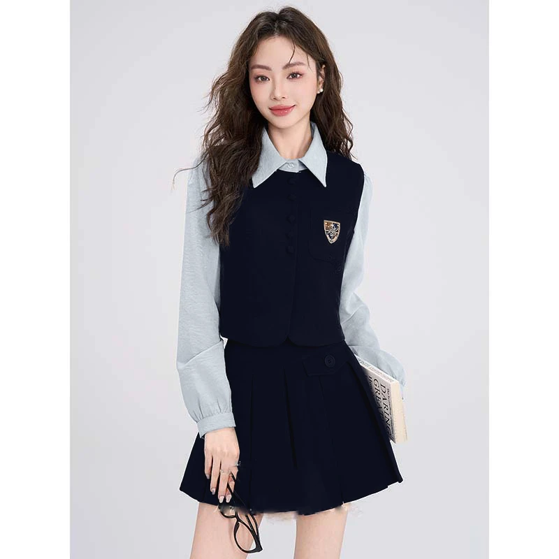 【V】【两件套】学院风套装裙两件套女春秋小个子短裙一整套TX0099