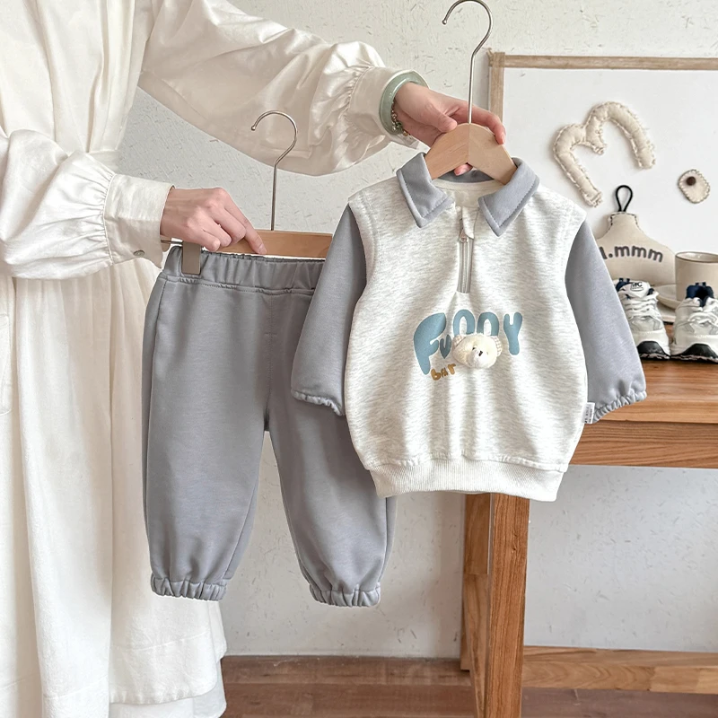 婴儿秋季新款卫衣裤套装春秋款新生儿男女宝宝百天周岁两件套