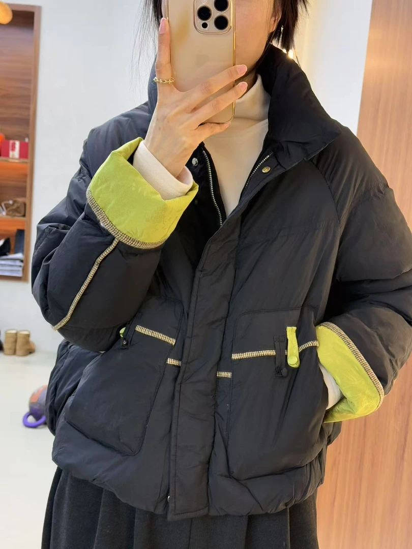 6695-立领常规女厚款羽绒服休闲加厚韩版宽松潮流