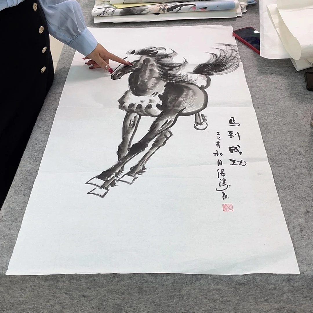国画纯手绘宣纸画心花鸟山水
