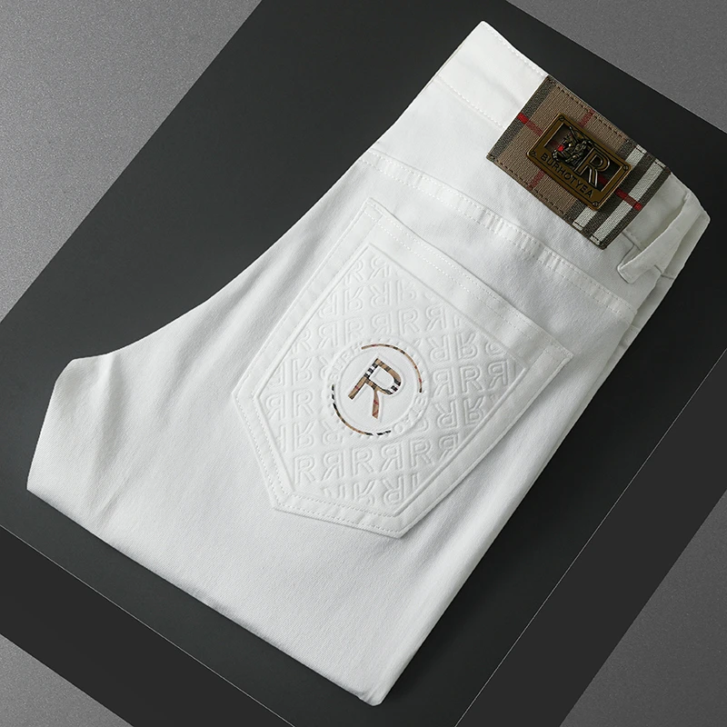 2025新款春夏男士欧货潮流休闲牛仔裤男韩版轻奢时尚男款修身裤子