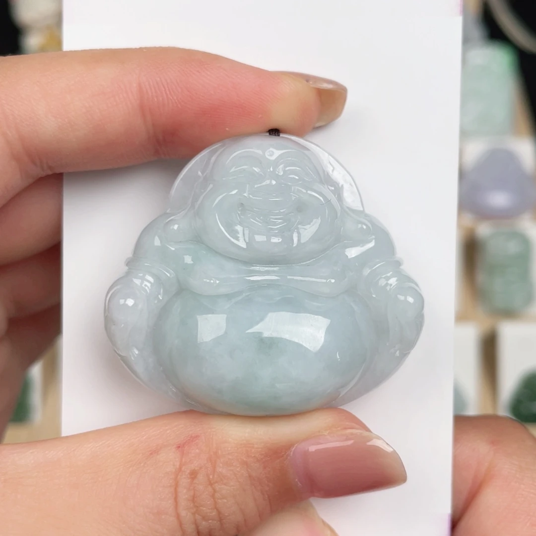 翡翠未镶嵌颈饰佛公