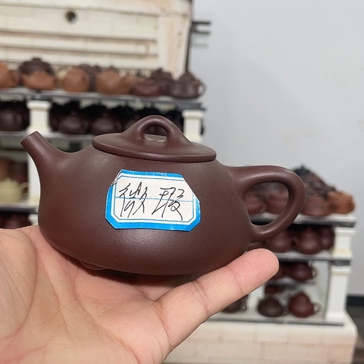 紫砂茶壶60目紫泥220cc平盖石瓢