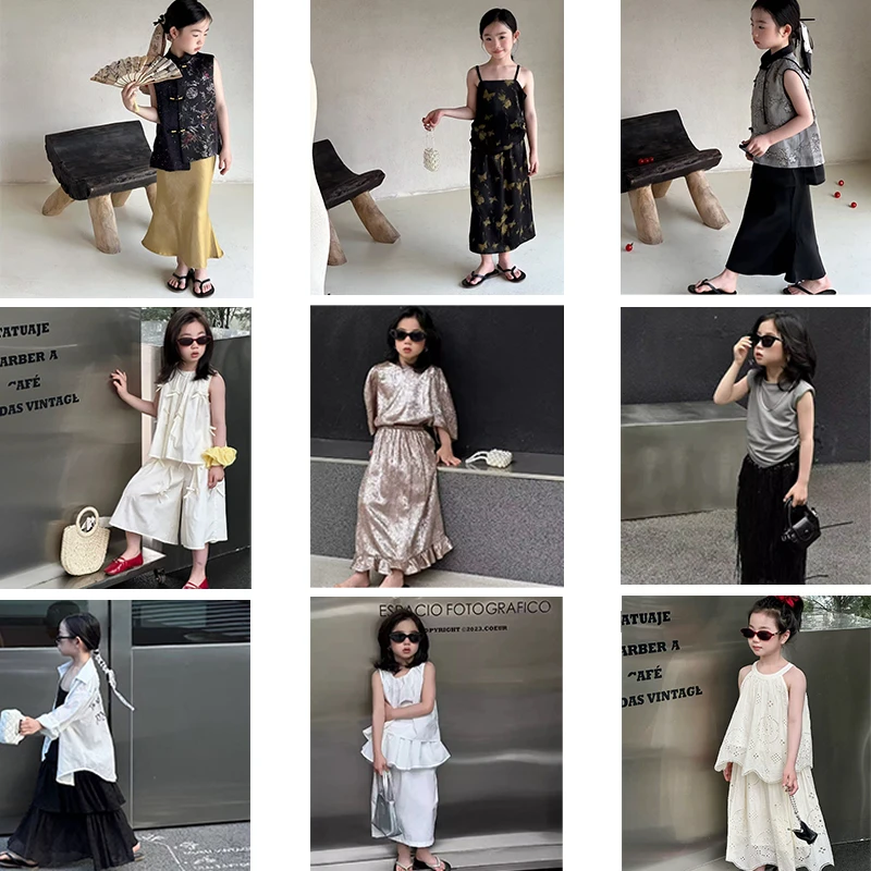 【N01-N60】（娜莉）2025夏季新款时尚休闲女童套装组合