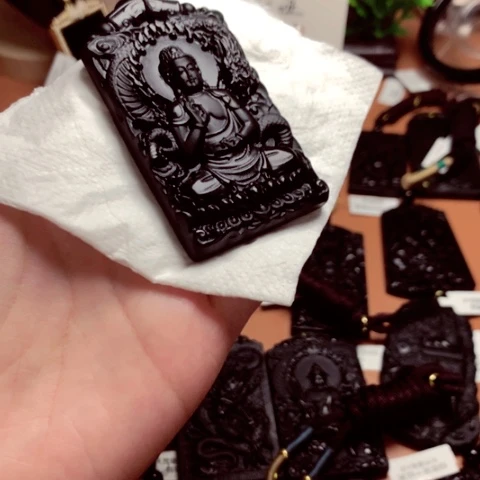 天然缅甸a货钢琴黑挂件
