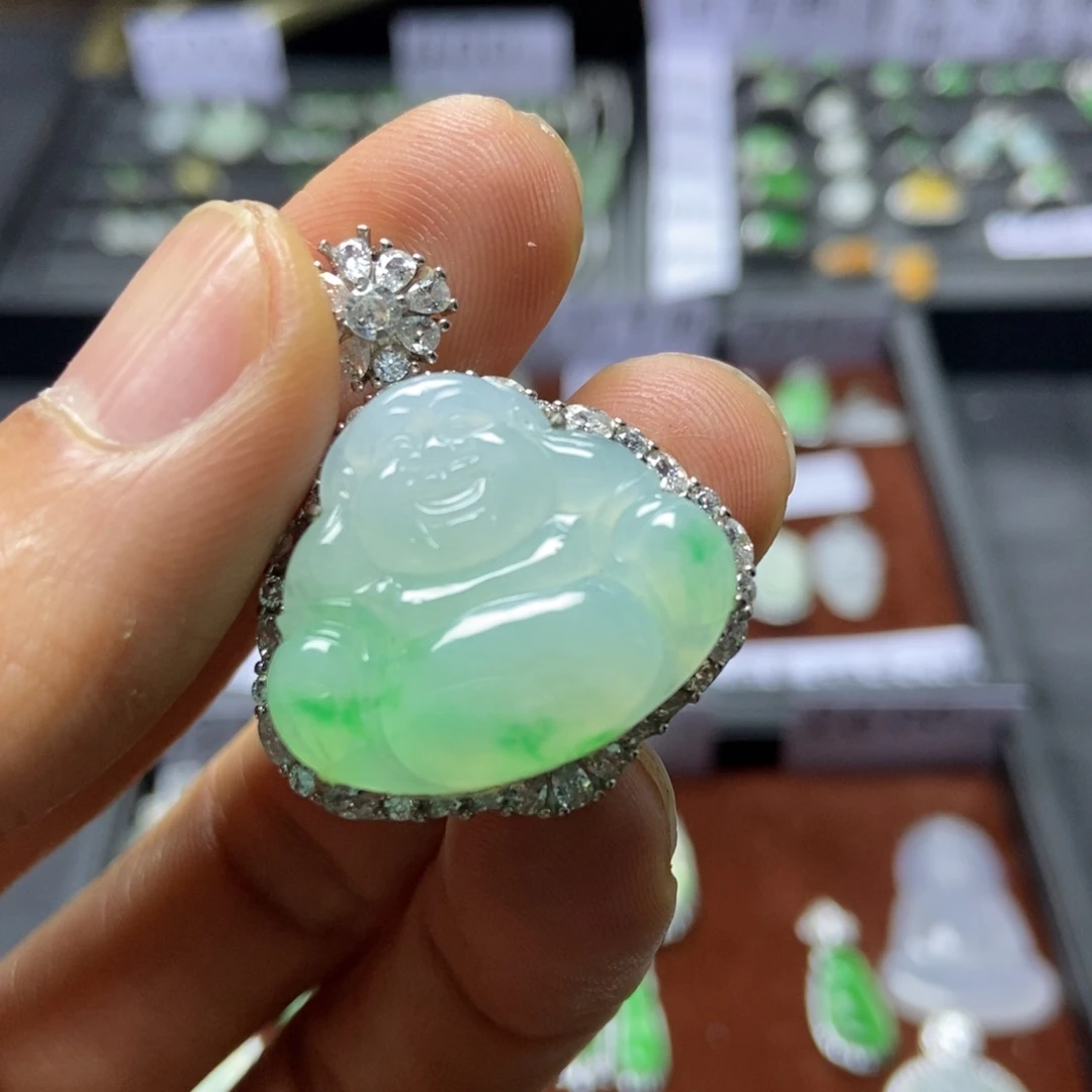 翡翠银S925镶嵌颈饰