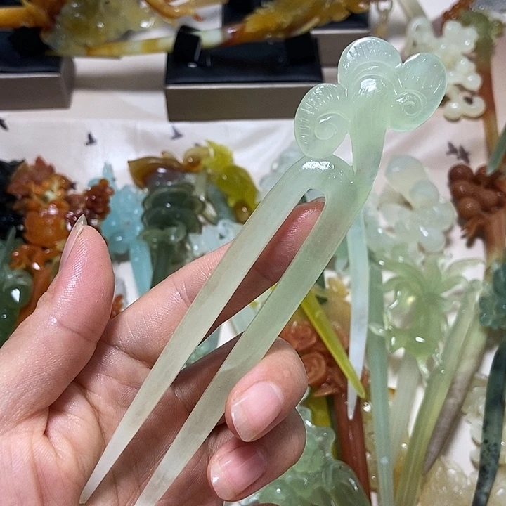 未镶嵌岫玉发簪发簪