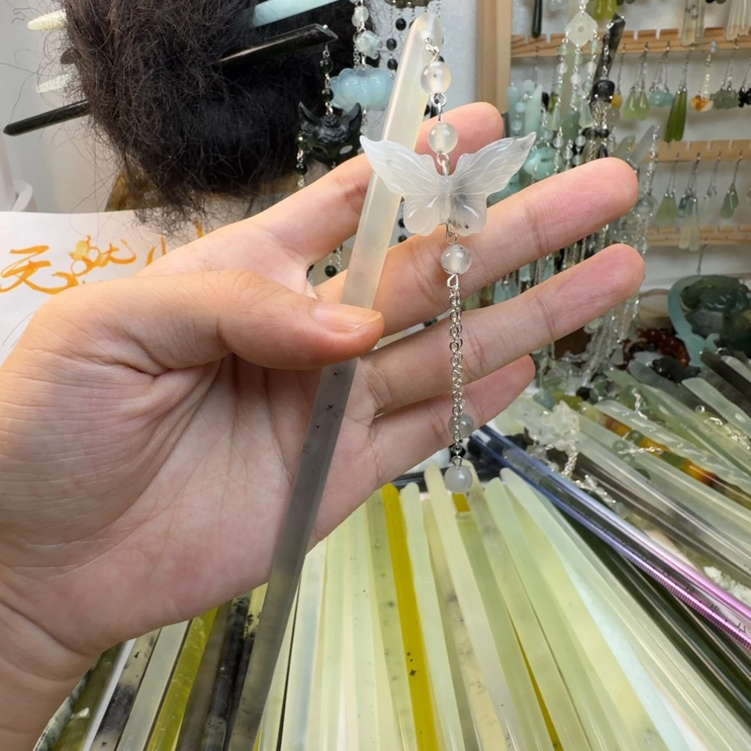 蛇纹石玉未镶嵌发饰