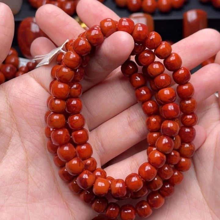 南红玛瑙未镶嵌珠宝奇石多圈8mm