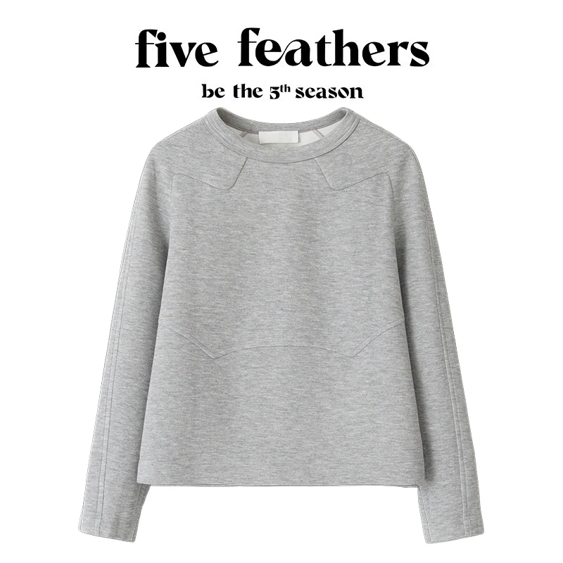 FiveFeathers重磅夹花灰长袖1459