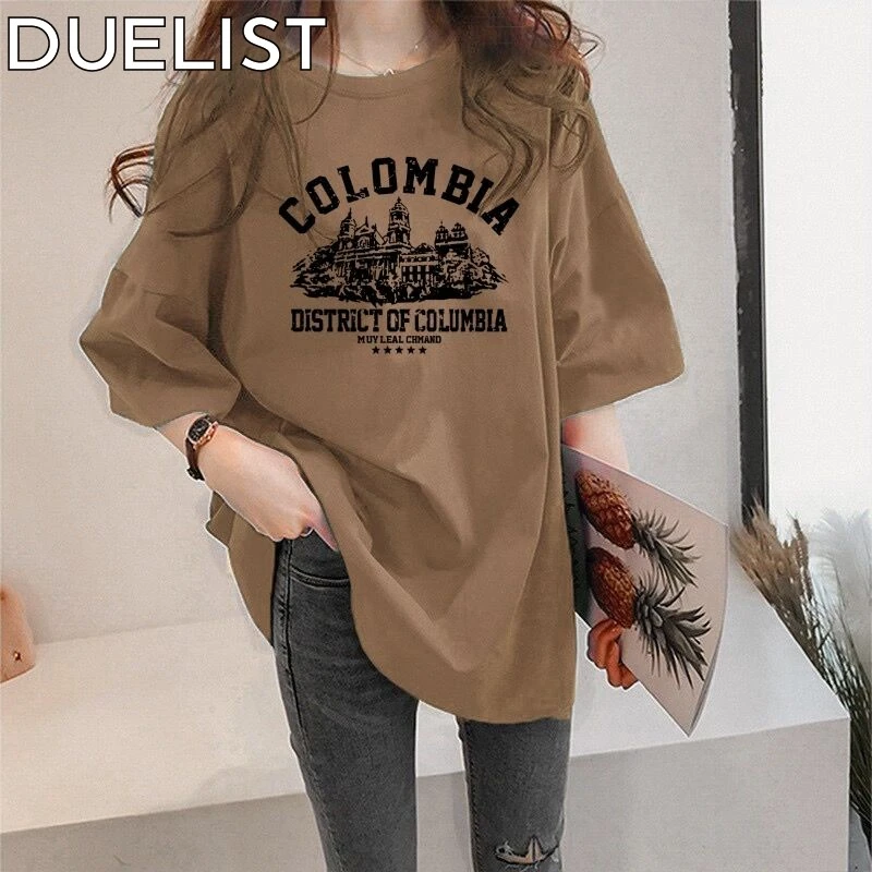DUELIST夏季短袖恤女夏装新款纯欲风宽松美式复古显瘦半袖上衣潮