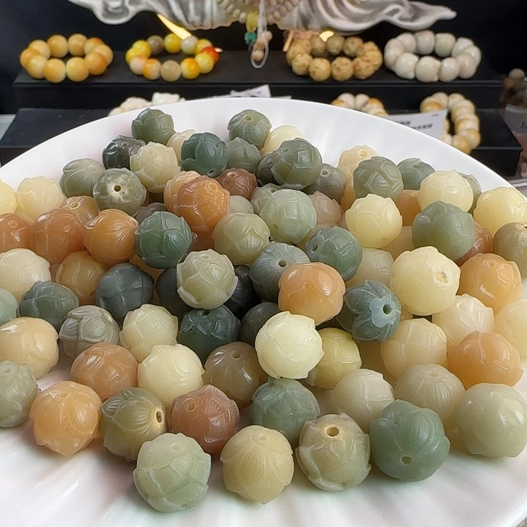 菩提根/象牙果吊坠微瑕卡12-13莲花50颗