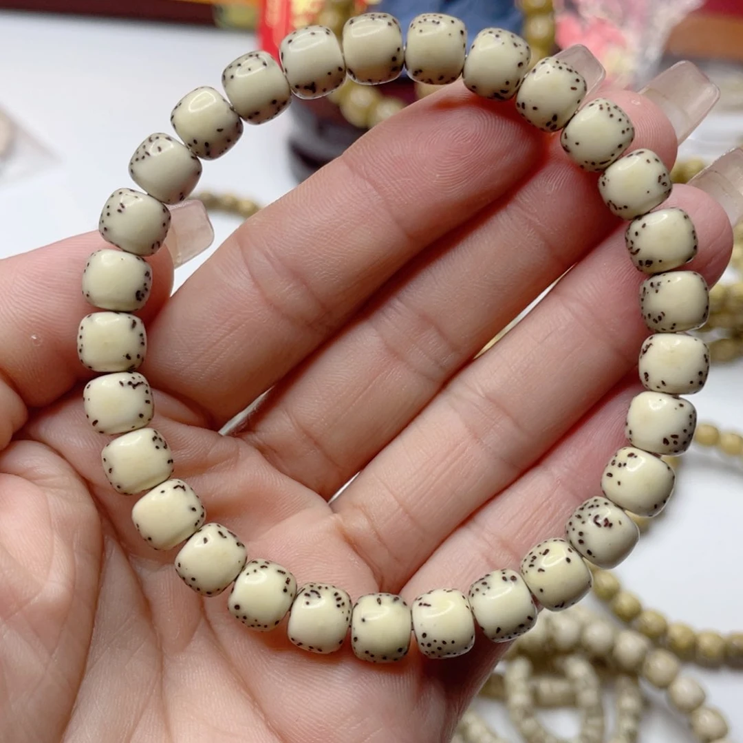 星月菩提手串石玉料绿背河豚卡8