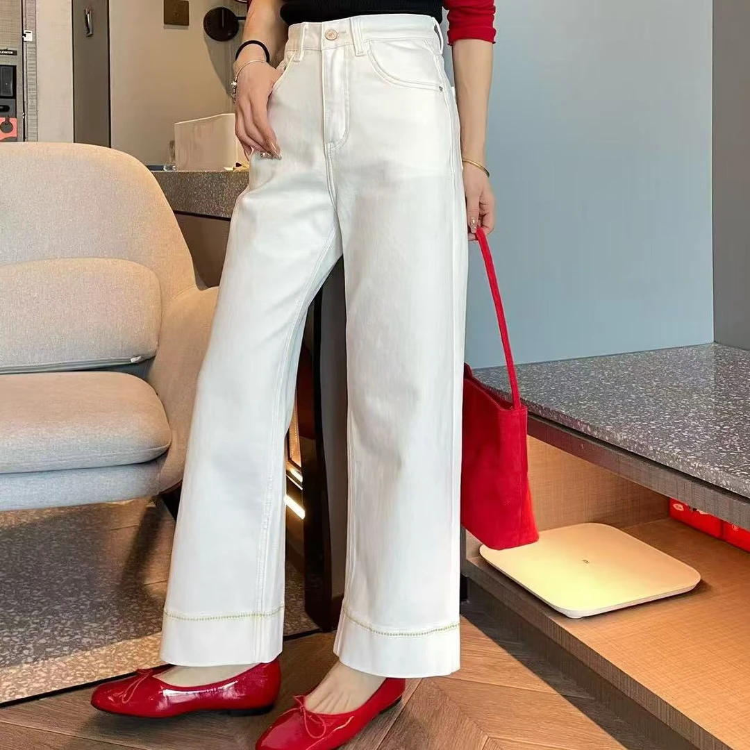 （南油琪姐家）2025春季小众设计师高腰显瘦直筒九分裤女