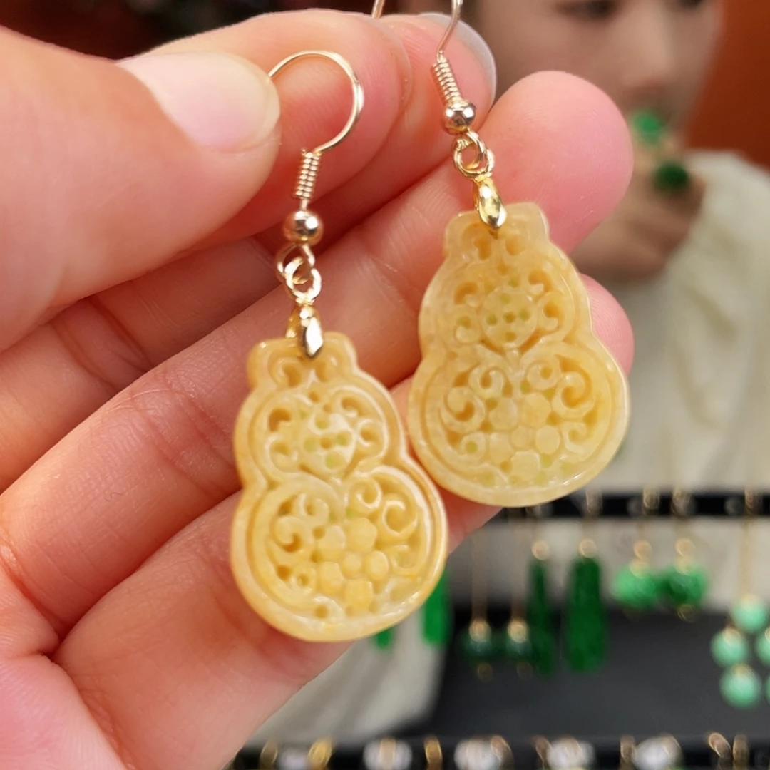 翡翠未镶嵌耳饰饰品