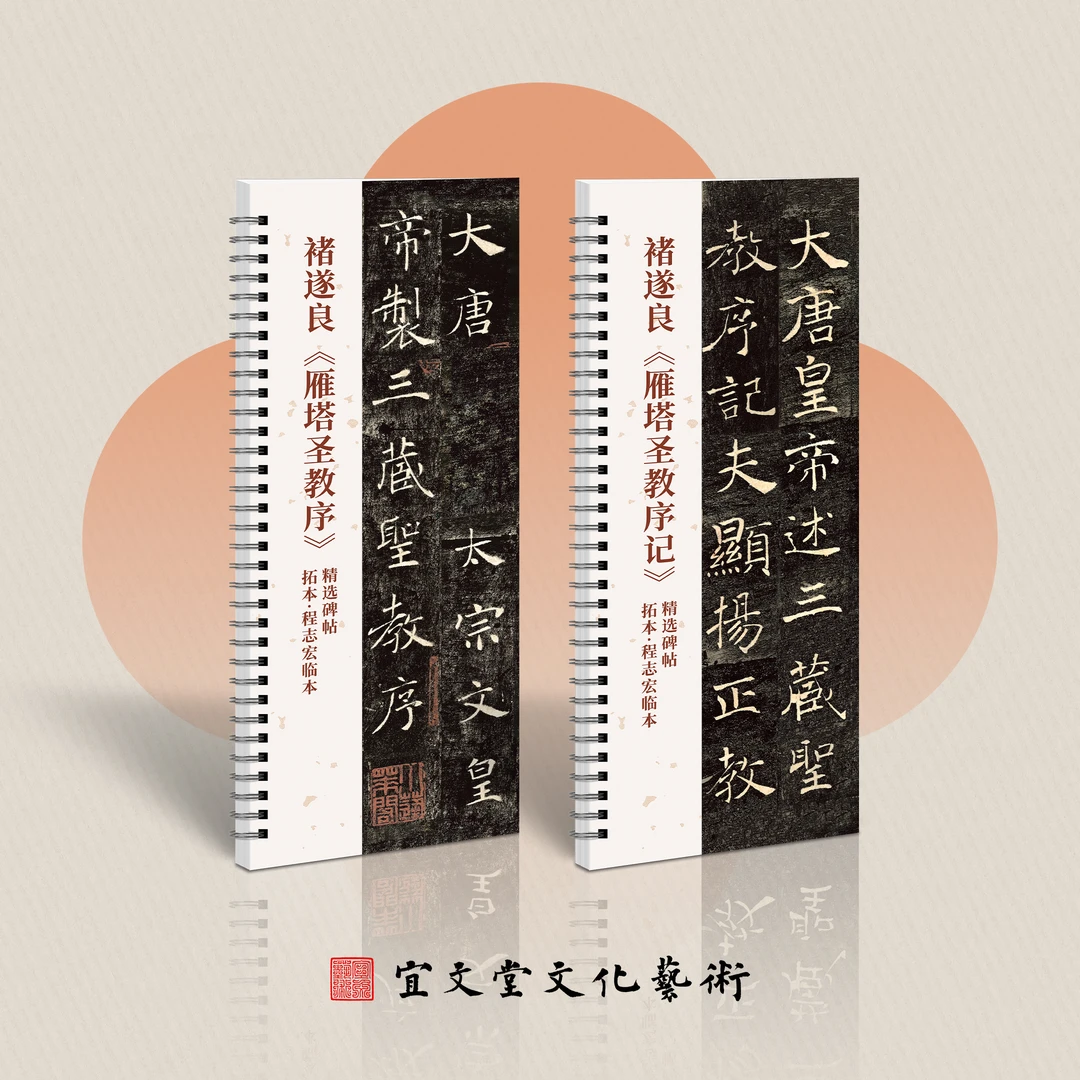 【30件起专属链接】褚遂良《雁塔圣教序》对临字卡 原拓·程志宏临本