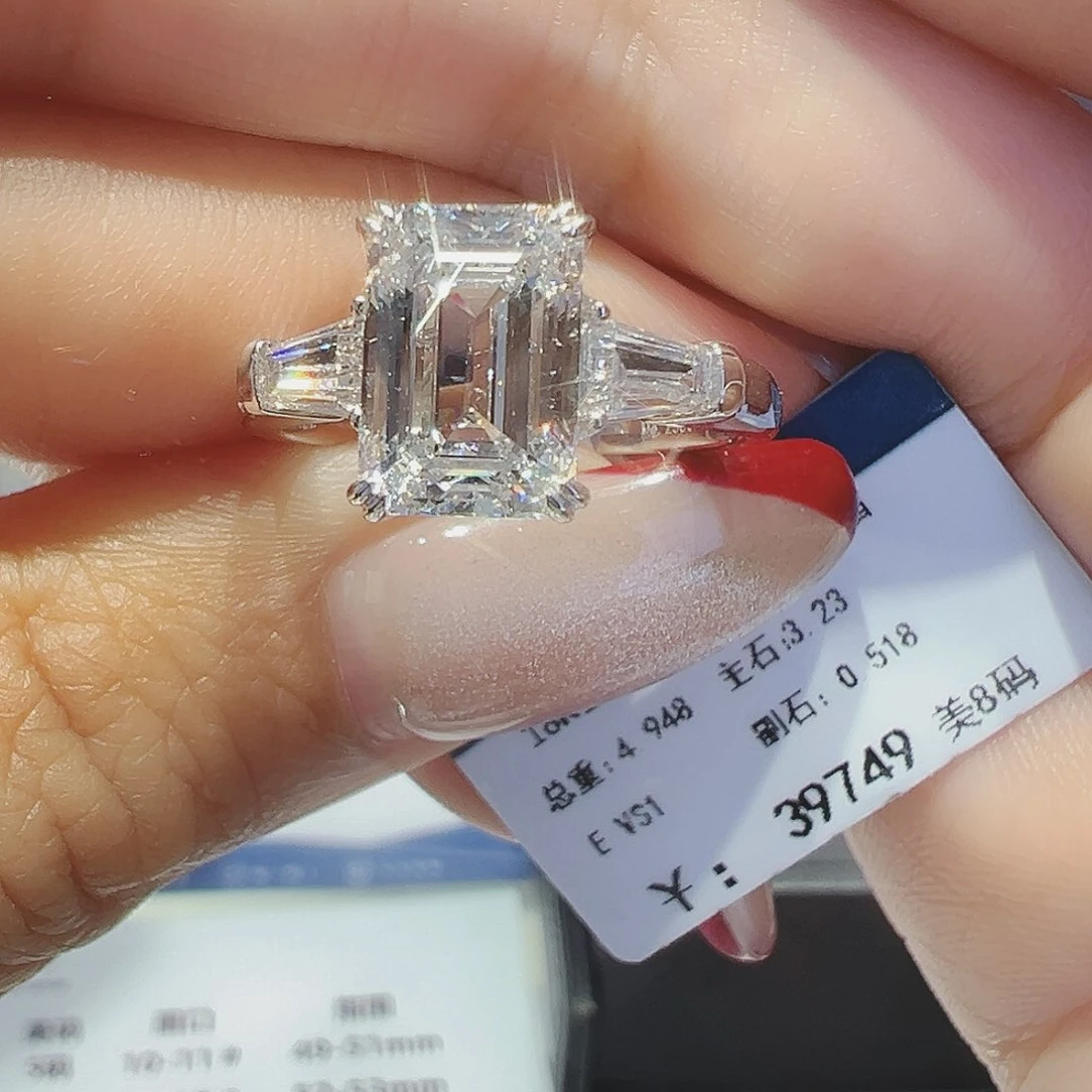 实验室培育钻石18K金镶嵌3.23ct16-17