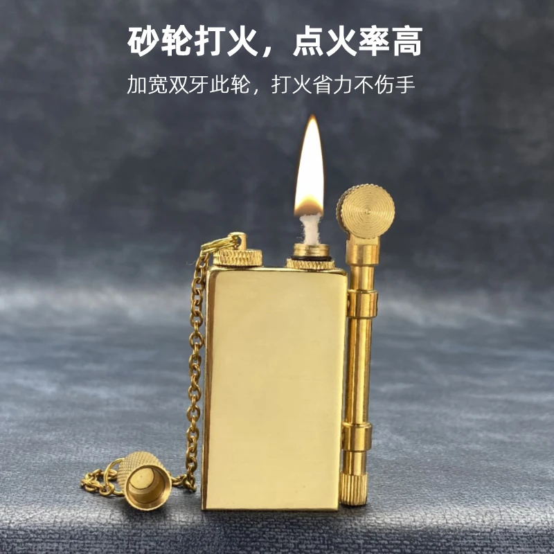 佐罗765黄铜煤油打火机创意带链战壕复古个性老式砂轮男礼物