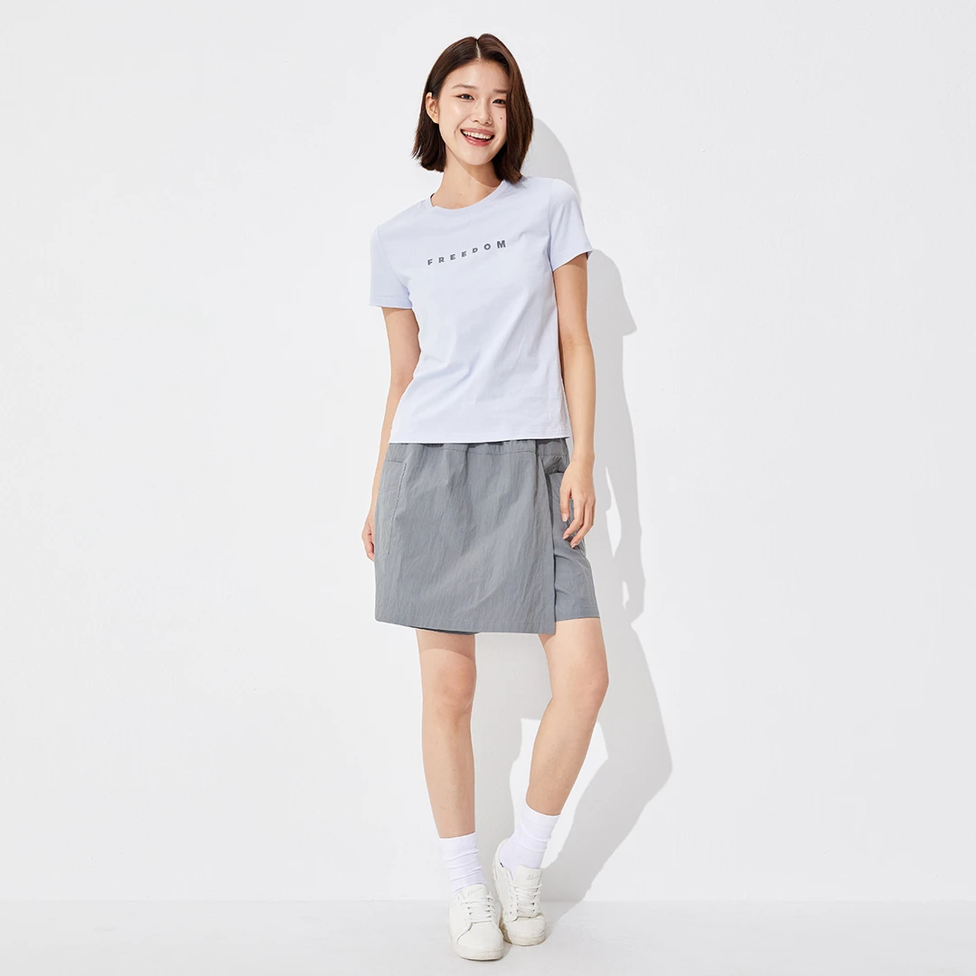 马恩女装夏季新款短袖恤字母印花宽松清新上衣休闲风1N2221240