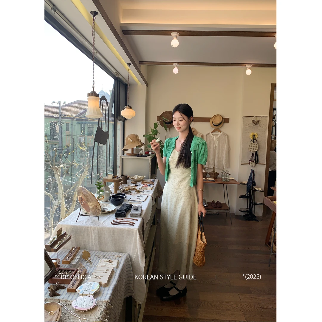 清 DH OFFICIAL 大花【花纱恋歌 Floral】时髦气质修身小碎花连衣裙