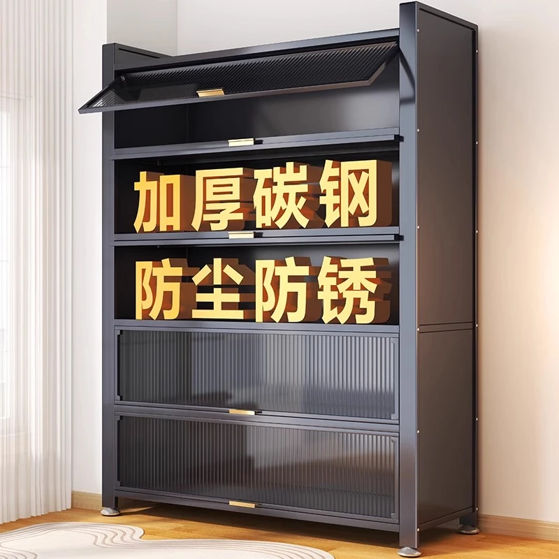 家用厨房多功能置物架餐边柜落地多层带门防尘微波炉储物柜收纳柜