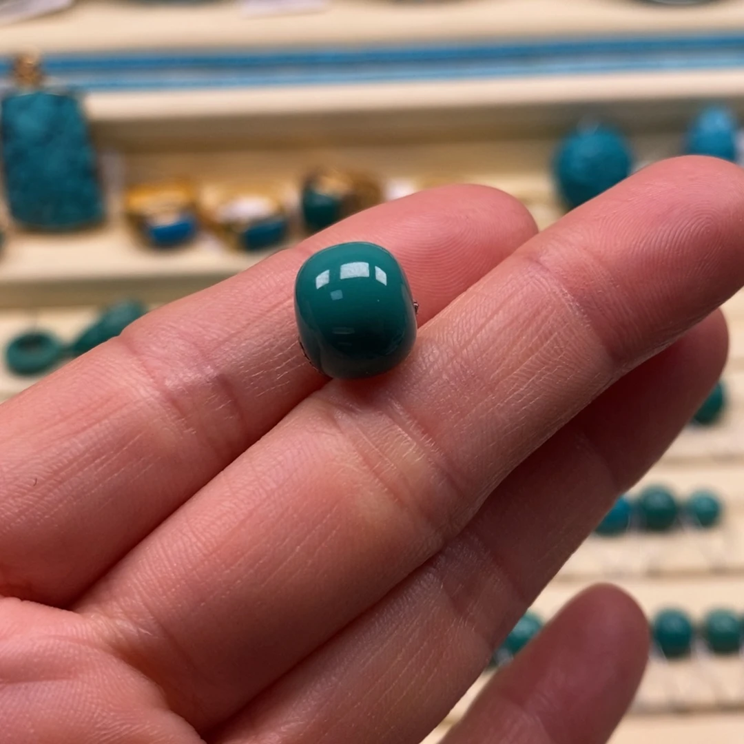 绿松石未镶嵌珠宝奇石直径10.9×9.4老型