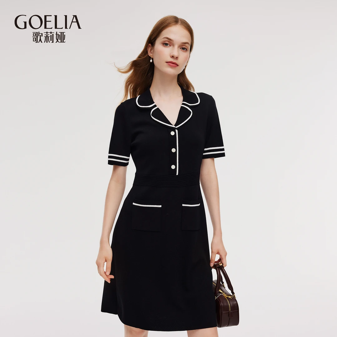 歌莉娅 夏季新品  短袖天丝连衣裙  1E7J4G2Q0