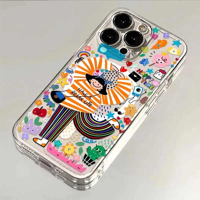 个性比心女孩适用iphone16苹果15手机壳小米OPPO华为VIVO荣耀一加