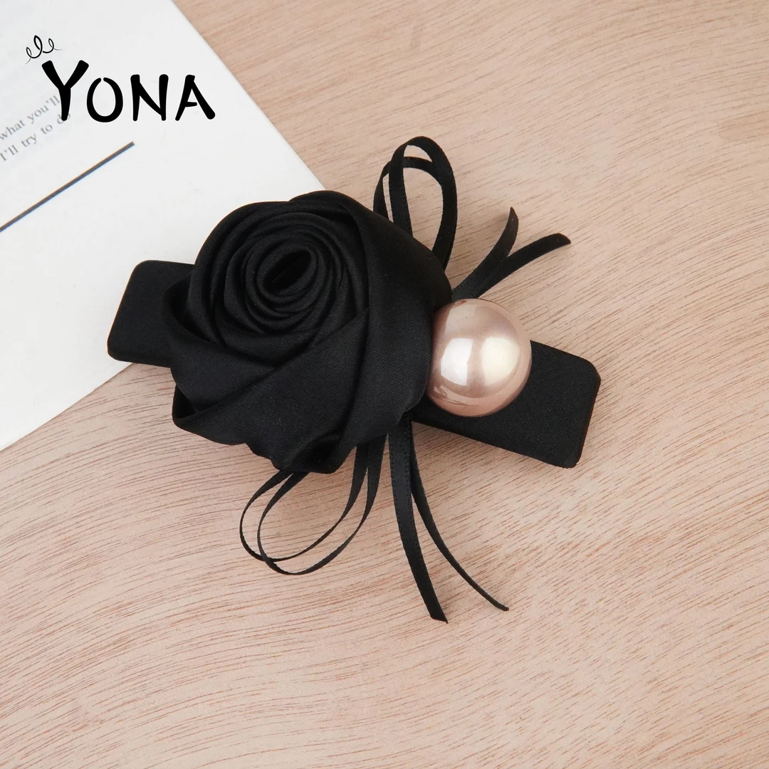 【TH091】韩版花朵珠子发夹百搭扎马尾温婉风头饰气质高级感发夹