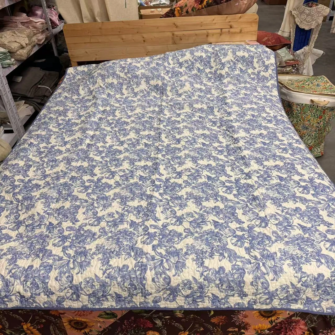 【守绣专属】150*200双面纯棉绗缝被床盖夹棉床单床垫空调被