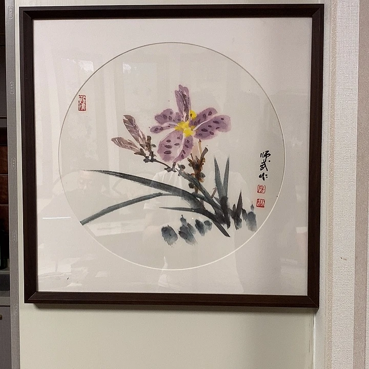 纸本手绘国画实木定制