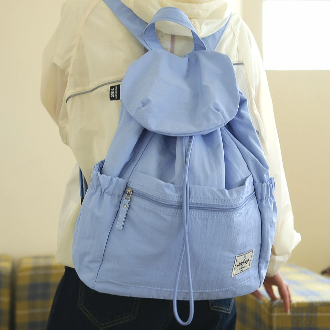 SoBag日系轻便大容量学生书包翻盖通勤背包女防泼溅尼龙布双肩包