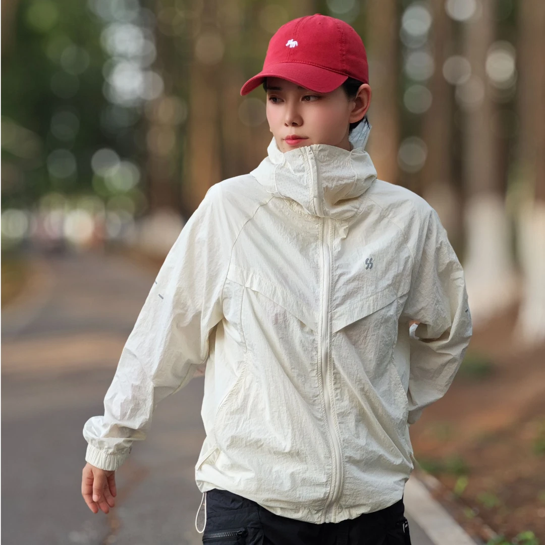 【冰感防晒】夏季连帽网孔拼接透气防晒服男士简约速干长袖防晒