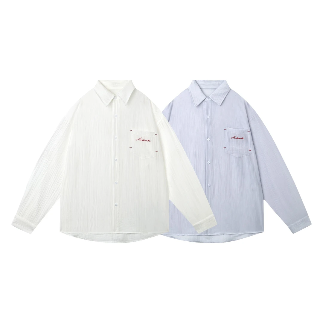 口袋刺绣莱赛尔薄款防晒衬衫透气外套女休闲宽松上衣