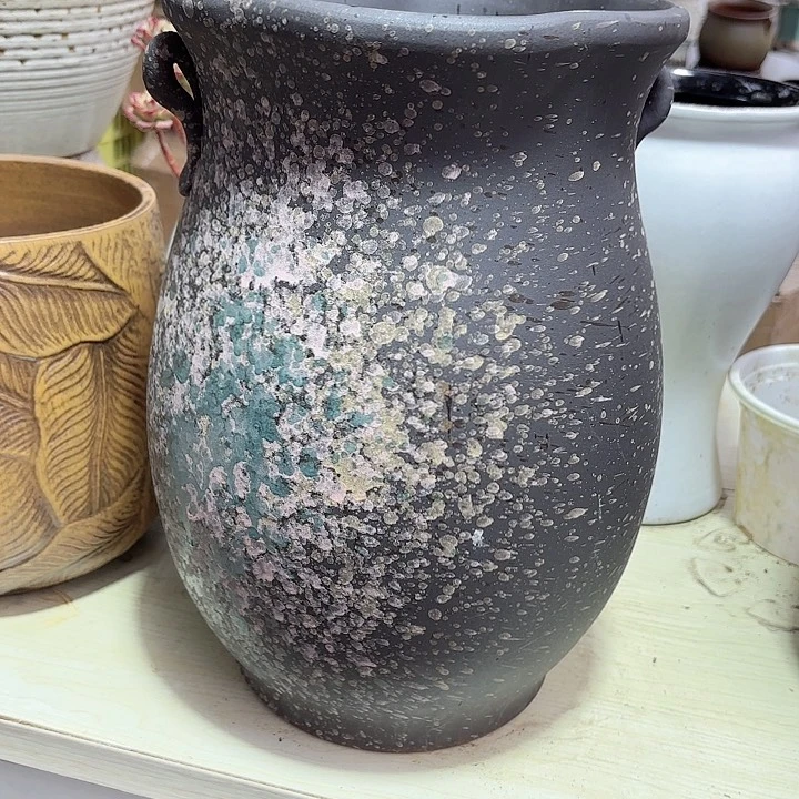 紫砂茶碗泼墨口径21高度34