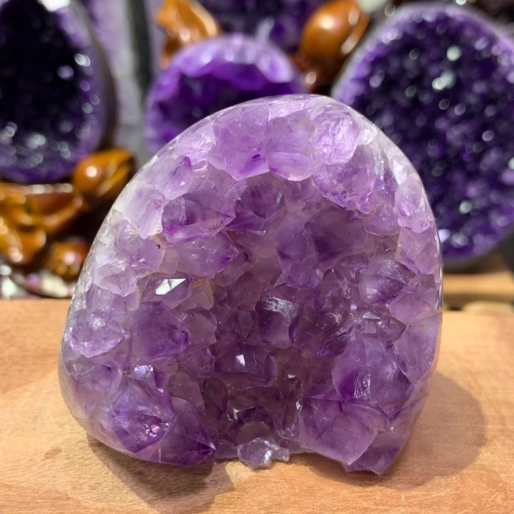 未镶嵌珠宝半成品紫晶全抛晶镇仙仙紫