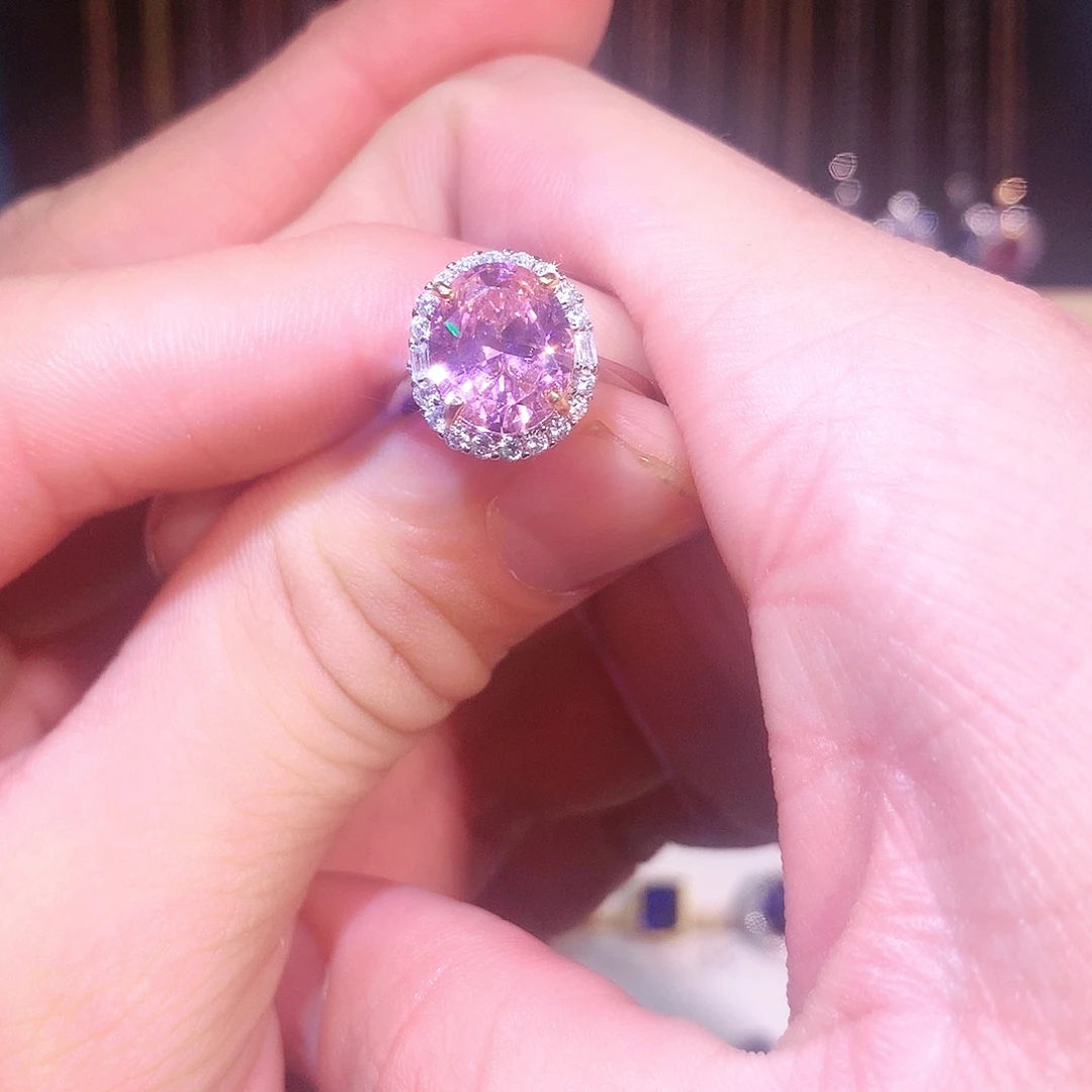 蓝宝石戒指银S925镶嵌