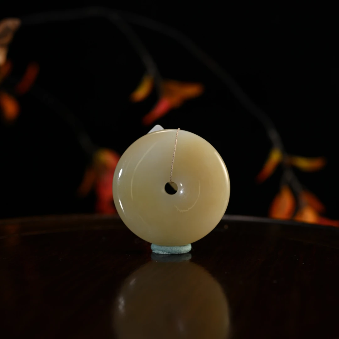 LOT8826和田玉且末糖平安扣挂件/杭拍