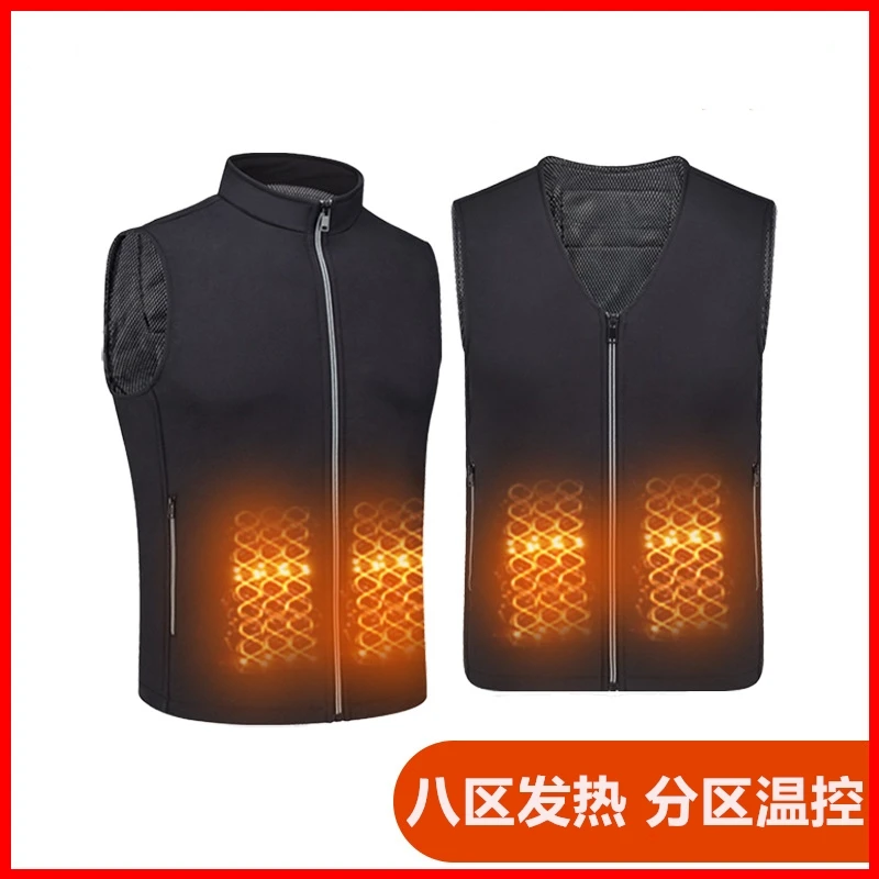 【工厂直销】智能控温8区发热马甲复合摇粒绒防风骑行马甲男女通用