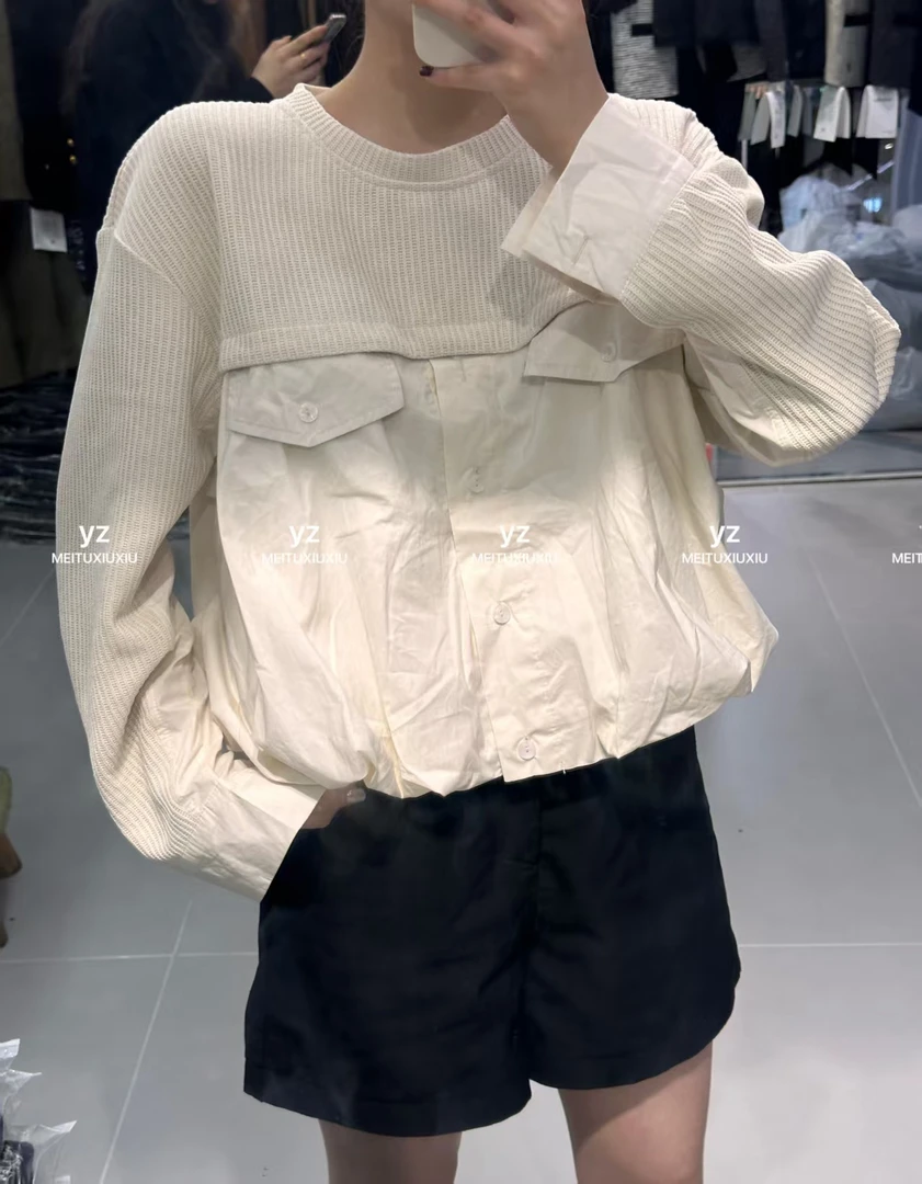 2538【PINGJIE】2025高货小衫）新款舒适宽松设计感小众时尚百搭