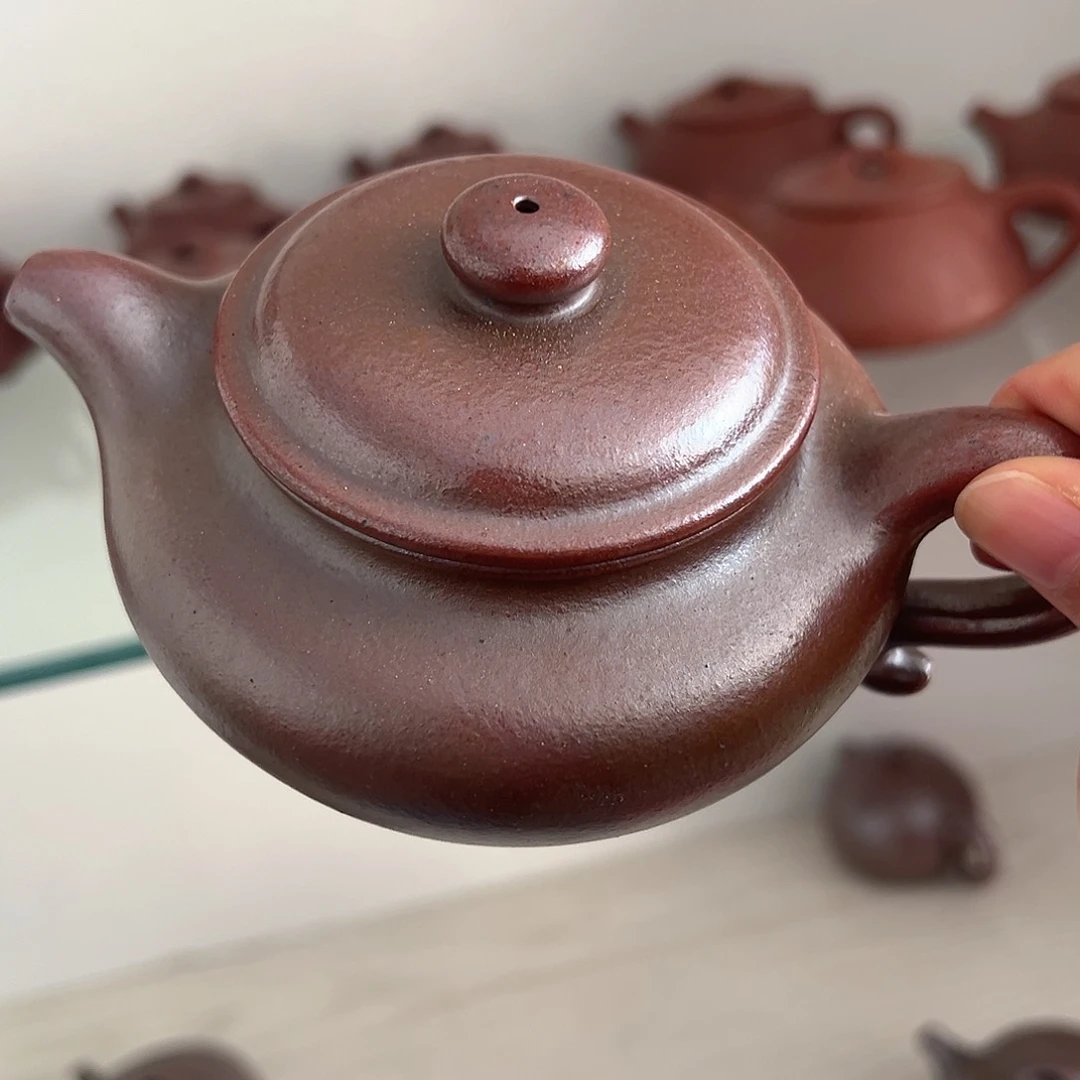 紫砂茶壶黄龙山原矿天青火痕烧280