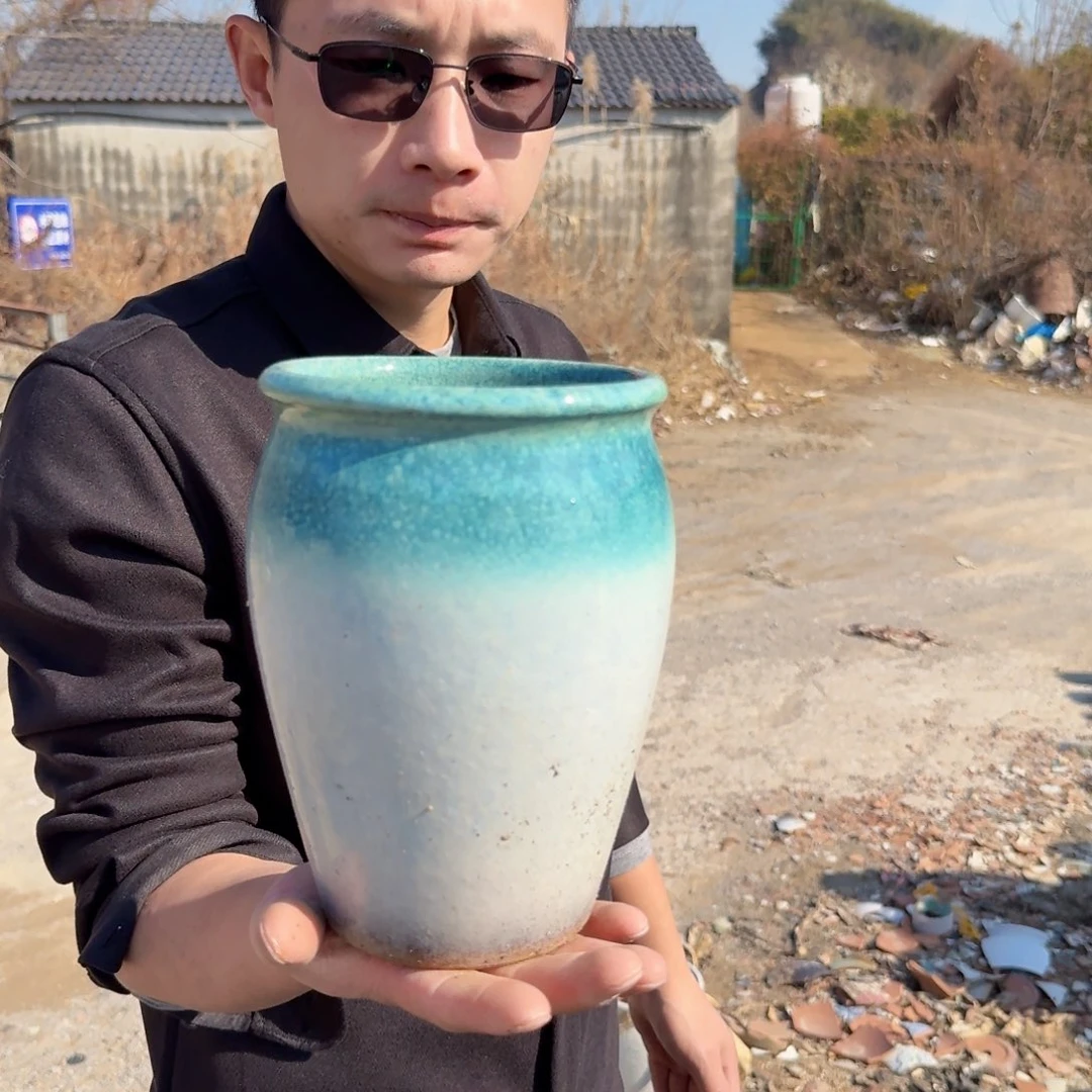 紫砂花盆瑕疵一个一个绿