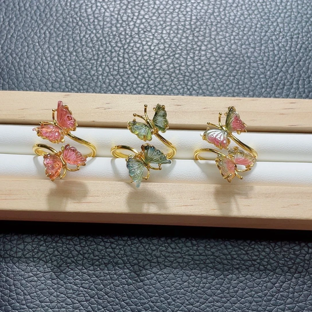 未镶嵌碧玺戒指碧玺戒指